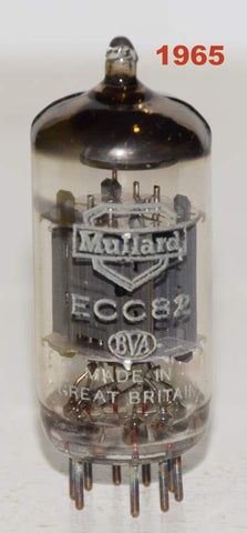(!!!!) (Best Value Single) 12AU7=ECC82 Mullard UK ribbed plates like new 1965 (10/12.8ma) (smooth rich sound)