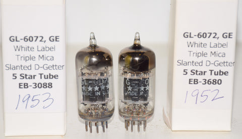 (!!!!!) (Pair 1952-1953) GL-6072 GE 5 star triple mica black plates