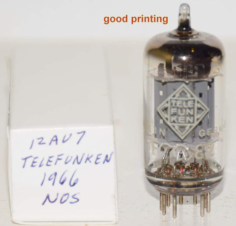 (!!!!) (Best Single) ECC82=12AU7 Telefunken Germany <> bottom smooth plates NOS 1966 good printing (9.3/10ma) (High Gm)