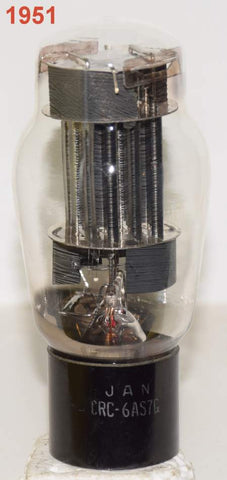 (!!!!) (Recommended Single) JAN-CRC-6AS7G RCA black plates clear top like new 1951 (75ma/77ma)