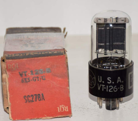 (!!!) (Single 1943) 6X5GT=VT-126B RCA black plates NOS 1943 (51/40 and 54/40) (Best Sound)
