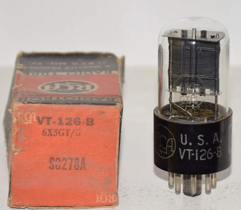 (!!!) (Best Single #2) 6X5GT=VT-126B RCA black plates NOS 1943 (52/40 and 56/40) (Best Sound)