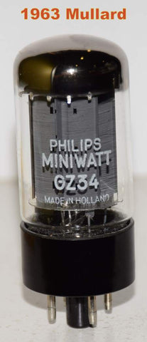 (!!!!) (Best Mullard Single 1963) GZ34 Mullard NOS rebranded Philips Miniwatt NOS 1963 (60/40 and 62/40)