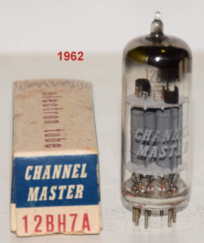 (!!) (Best Single) 12BH7A Channel Master Japan by Hitachi 1959 (14.2/13.2ma) (McIntosh, Quicksilver, Art Audio, Wells)