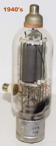 (!) 810 RCA black plate used/tests like new 1940's reboxed - large getter