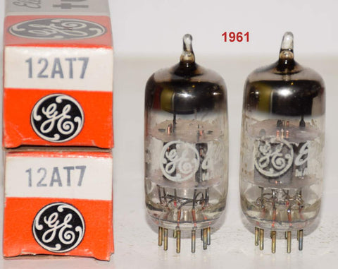 (!!!) (Recommended Pair) 12AT7 GE gray plate NOS 1961 (12.0/13.4ma and 13.2/12.5ma)