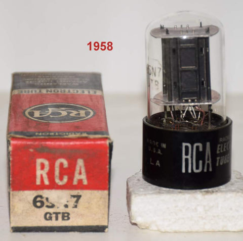 (!!) (Single) 6SN7GTB RCA NOS 1958 tilted glass (8.8/9.2ma) (Gm the same)