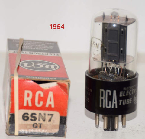(!!!!) (Single) 6SN7GT RCA NOS 1954 (7.8/7.6ma)