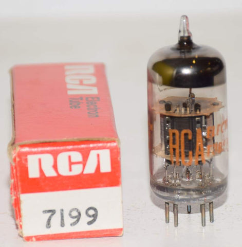 (!!!) (Single) 7199 RCA Black Plates NOS 1964 (10.2ma pentode, 12ma triode)