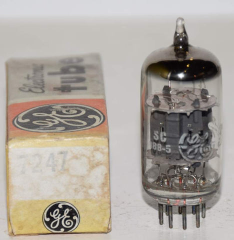 (!!) (Best Overall Single) 7247=12DW7 GE NOS 1970 (1.3ma and 13.6ma) (Highest Ma and Gm)