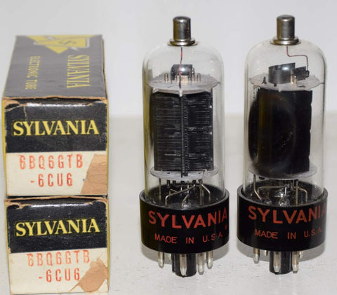 (!!) (BEST PAIR) 6BQ6GTB=6CU6 Sylvania NOS 1960's (54ma and 54.5ma)