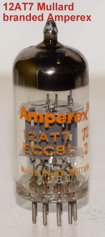 (!!!!) (Best Single) 12AT7=ECC81 Mullard Amperex UK NOS 1971 (9/8ma)
