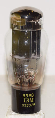 (!!) (Best used single #1) 5998 Tungsol branded IBM black plates used/good 1960 rattle inside base (75/74ma) 1-3% section balance