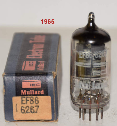 (!!!!) (Single) EF86 IEC Mullard UK chrome shield NOS 1965 (4.1ma)