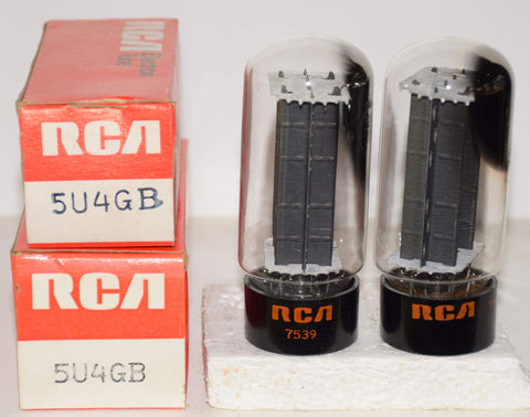 (!!!!) (Best Value Pair) 5U4GB RCA NOS and like new 1974-1975 (59-60/40 and 60-60/40) slightly tilted glass