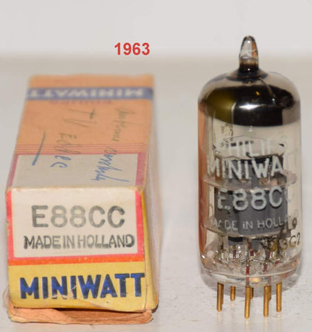 (!!!!) (Best Holland Single) E88CC=6922 Philips Miniwatt SQ Holland NOS Gold Pins 1963 best midrange (15.6ma/18ma) (3D mids, musical)