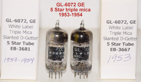 (!!!!!) (Best Pair #1) GL-6072 GE 5 star triple mica black plates