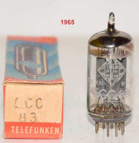 (!!!!) (Best Value Single) 12AX7 Telefunken Germany smooth plates low hours/tests like new 1965 some stains on glass (Gm=1600/1700 and 1.2/1.3ma)