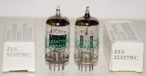 (!!!!!) (Best Sound for the Money Pair) JAN-12AT7WC Sylvania black plates NOS 1978-1980 (7.8/8.8ma and 7.2/9.4ma)