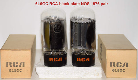 (!!!!!) (Best Pair #2) 6L6GC RCA black plate NOS 1976 same date codes (68ma and 67.2ma) (Same Gm)