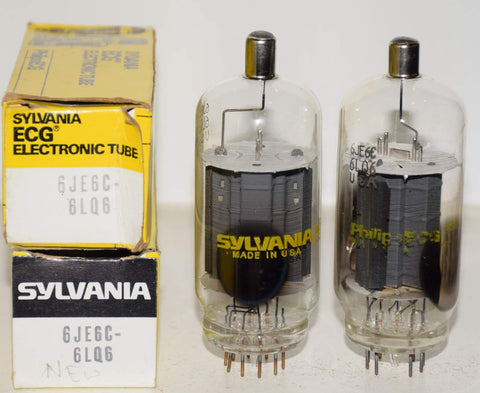 (!!) (Recommended Pair) 6JE6C=6LQ6 Sylvania NOS 1970's (74ma and 75ma)