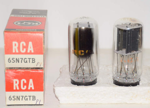 (!!!!) (Best Value Pair) 6SN7GTB RCA coin-base NOS and like new 1970-1975 (9.8/7.0ma and 8.8/7.0ma)