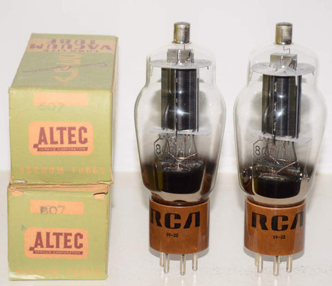 (!!!!) (Best Pair #1) 807 RCA black plate NOS 1969 (62ma and 63ma) 1-3% matched (Same Gm)