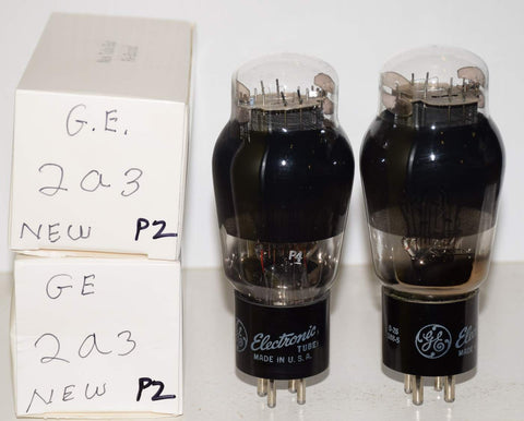 (!!!!) (BEST PAIR #2) 2A3 Ken Rad branded GE coated glass NOS 1949-1950 (110ma and 103ma) (close Gm) (sound fantastic)