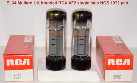(!!!!) (Best XF2 Pair #1) EL34 Mullard UK XF2 branded RCA single