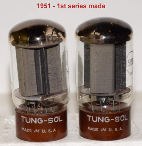 (!!!!) (Best Pair #2) 5881 Tungsol used/strong 1951 (67ma and 71ma) (1st series made)