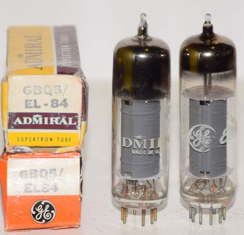 (!!!!) (Best Pair #2) 6BQ5 GE NOS 1966-1980 same build (58.5ma and 60ma)