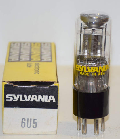 6U5 Sylvania NOS 1970's slightly tilted glass