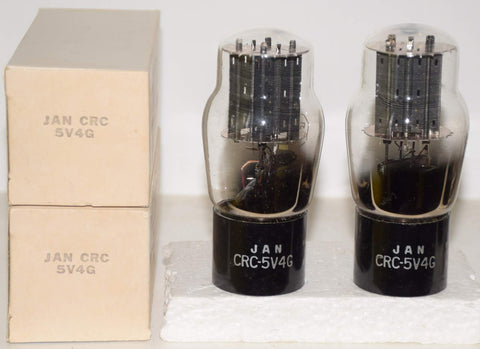 (!!!!!) (Best Overall Pair) JAN-CRC-5V4G RCA NOS black plates 1958 (61-62/40 and 62-62/40) 1-2% matched (next best to GZ32 Mullard UK)