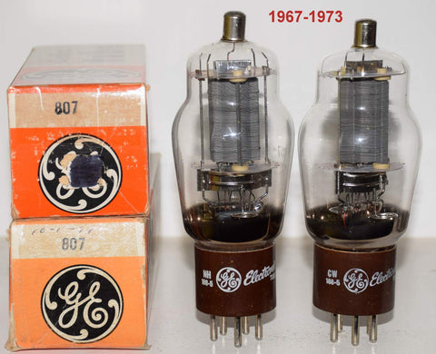 (!!!) (Best Pair) 807 GE Italy gray plate NOS 1967-1973 same build (80ma and 76.5ma)