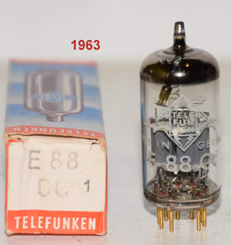 (!!!!!) (Best Single #3) E88CC=6922 Telefunken Germany <> bottom NOS original box 1963 (14.0ma/12.6ma)
