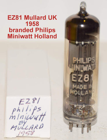 (!!!!) (Best Value Single) EZ81 Mullard Blackburn UK branded Philips Miniwatt Holland