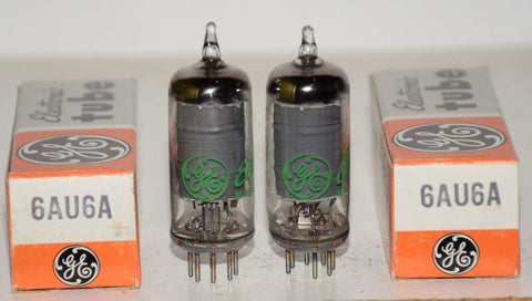 (!!!) (Best Pair #2) 6AU6A GE NOS 1970's (6.1ma and 6.2ma) 1-2% matched (Sony C800G mic)