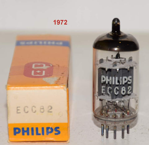 (!!!!!) (Best Single #2) 12AU7 Philips Holland NOS 1972 dimpled disc getter (10.8/11.5ma) 1-5% section balance