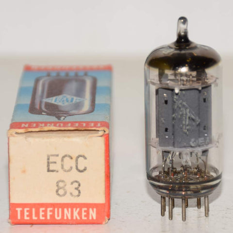 (!!!) (Best Value Single) 12AX7=ECC83 Telefunken Germany <> bottom smooth plates used/good 1966 (Gm=1600/1400) (1.0/0.8ma)