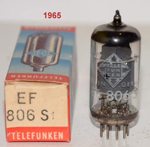 (!!!!!) (Best Single #1) EF806S=EF86 Telefunken Germany <> bottom NOS 1965 (4.4mA and Gm=2500) (Neumann U67, Shindo, Lawson)