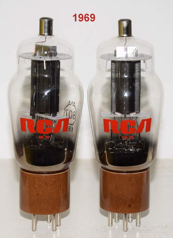 (!!!!) (Best Pair #3) 807 RCA black plate NOS 1969 (62ma and 59ma)