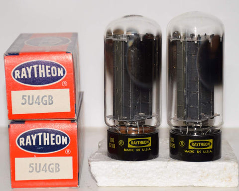 (!!!!) (BEST OVERALL PAIR) 5U4GB Raytheon NOS