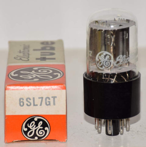 (!!) (Best Single #2) 6SL7GT GE round chrome plates NOS 1969 (2.2/2.3ma) 1-3% section balance (Same Gm)