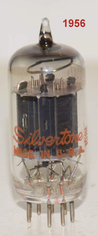 (!!!) (Best Single - black plates) 12AX7 RCA Silvertone long ribbed black plates