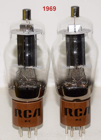 (!!!!) (Best Pair #2) 807 RCA black plate NOS 1969 (65ma and 67.3ma)