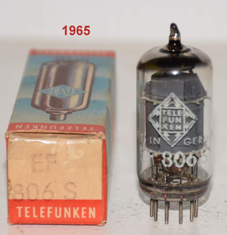 (!!!!!) (Best Single #1) EF806S=EF86 Telefunken Germany <> bottom NOS 1965 (3.7mA and Gm=2300) (Neumann U67, Shindo, Lawson)