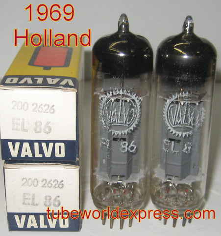 (!!!) (BEST PAIR) EL86 Valvo Holland NOS original boxes 1969 (71ma and 72.5ma)