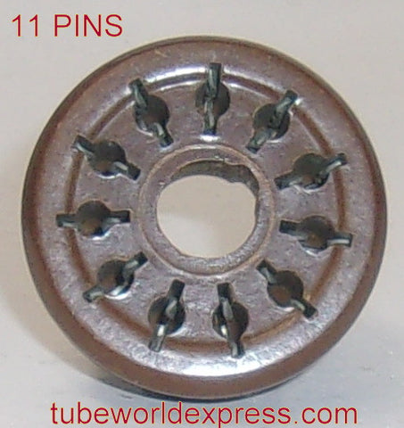 11 pin Amphenol brown phenolic chassis mount socket used/like new (0 in stock)
