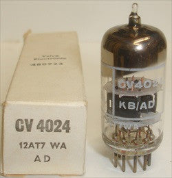 (!!) CV4024=12AT7WA Brimar NOS square black plates 1976 (7.6/8.2ma)