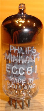 (microphonic single) 12AT7 Philips Miniwatt made in Hamburg, Germany by VALVO NOS